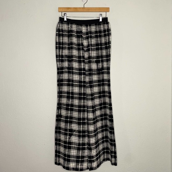 Marc Jacobs Silk Plaid Chiffon Wide Leg Pants Medium - Picture 4 of 8